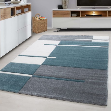 Przejdź do produktu Dywan nowoczesny Hawaii 3D szaro-kremowo-turkusowy 160 cm x 230 cm