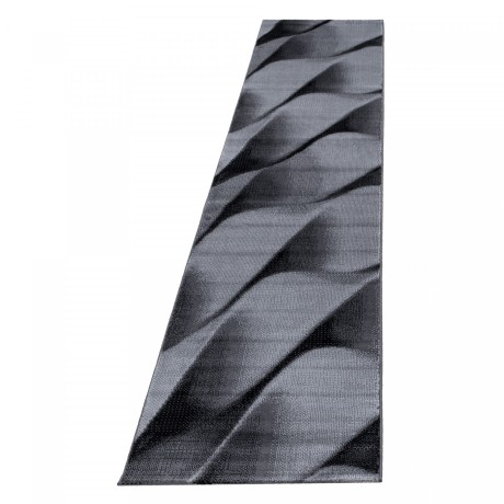 Przejdź do produktu Dywan nowoczesny Parma Fale szaro-czarny 80 cm x 300 cm