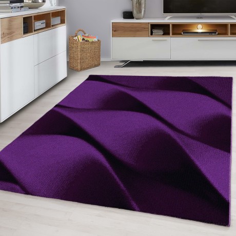 Przejdź do produktu Dywan nowoczesny Parma Fale fioletowo-czarny 280 cm x 370 cm 