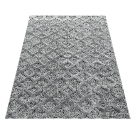 Przejdź do produktu Dywan nowoczesny Pisa 3D kratka szary 140 cm x 200 cm 
