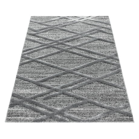 Przejdź do produktu Dywan nowoczesny Pisa 3D Krata szary 80 cm x 150 cm 