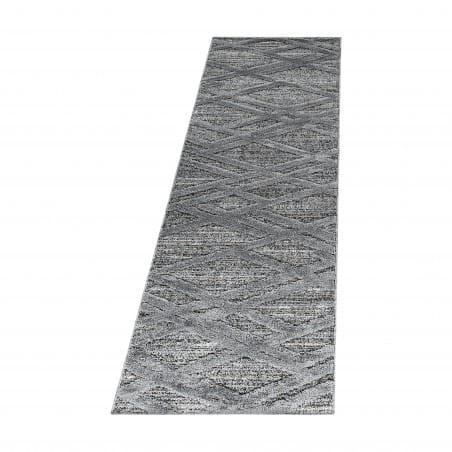 Przejdź do produktu Dywan nowoczesny Pisa 3D Krata szary 80 cm x 250 cm 