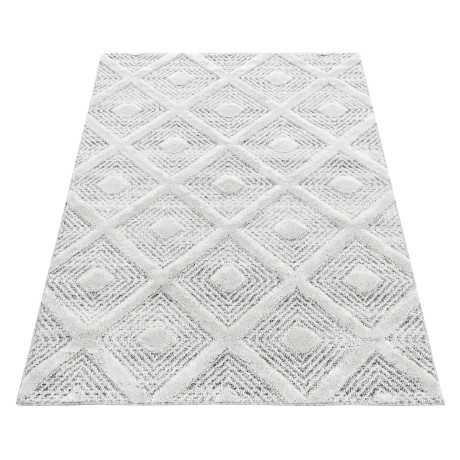 Przejdź do produktu Dywan nowoczesny Pisa 3D Romby kremowo-szary 120 cm x 170 cm 