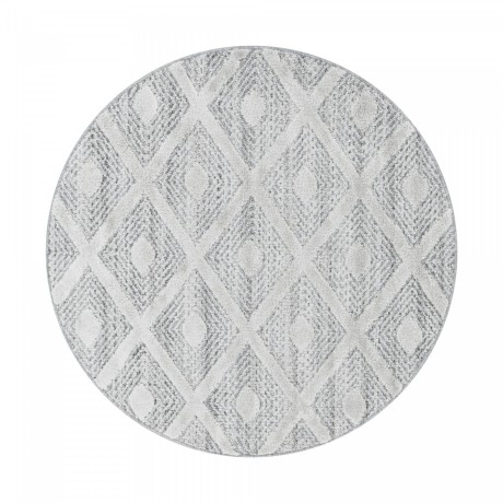 Przejdź do produktu Dywan nowoczesny Pisa 3D Romby kremowo-szary 120 cm x 120 cm