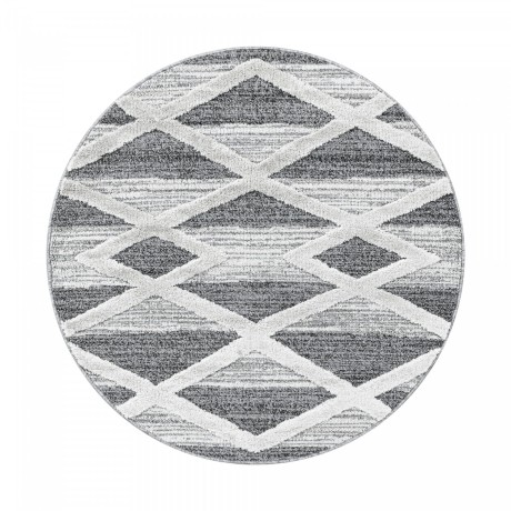 Przejdź do produktu Dywan nowoczesny Pisa 3D Geometria kremowo-szary 160 cm x 160 cm koło