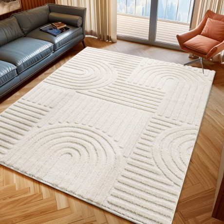Przejdź do produktu Dywan nowoczesny 3D Art kremowy 120 cm x 170 cm 