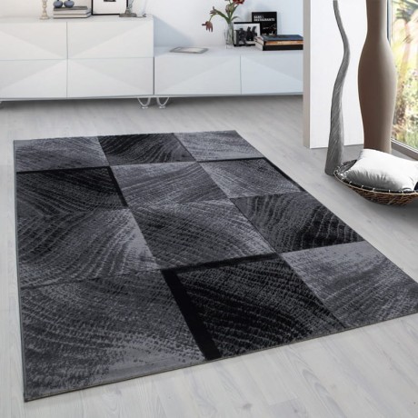 Przejdź do produktu Dywan nowoczesny Plus Kwadraty szaro-czarny 160 cm x 230 cm