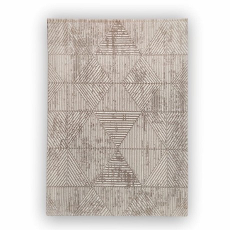 Przejdź do produktu Dywan nowoczesny 3D Anett trójkąty beżowy 200 cm x 290 cm 