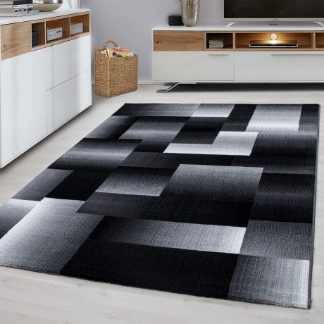 Przejdź do produktu Dywan nowoczesny Miami kwadraty szaro-czarne 240 cm x 340 cm 