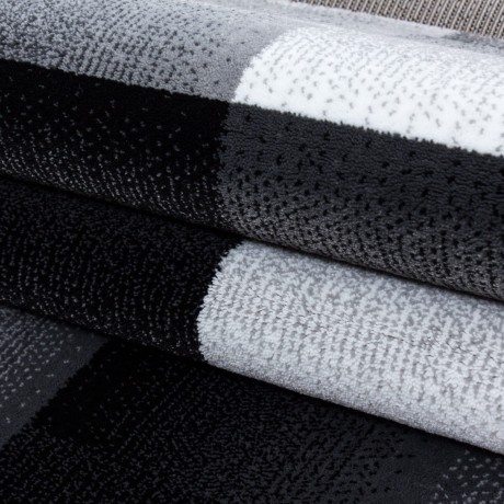 Przejdź do produktu Dywan nowoczesny Miami kwadraty szaro-czarne 80 cm x 300 cm