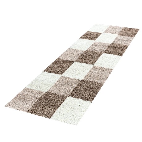 Przejdź do produktu Dywan shaggy Life brązowy, beżowy, kremowy 80 cm x 250 cm