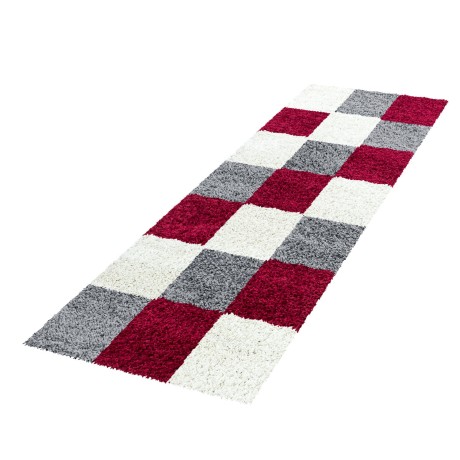 Przejdź do produktu Dywan shaggy Life czerwony, szary, kremowy 80 cm x 250 cm 