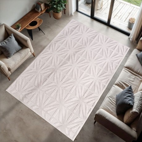 Przejdź do produktu Dywan nowoczesny 3D Doha skandynawski kremowy 160 cm x 230 cm