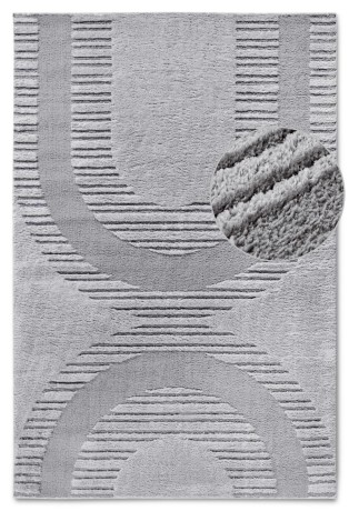 Przejdź do produktu Dywan nowoczesny 3D Elle Collection Gallery Geometryczny szary 120 cm x 170 cm  