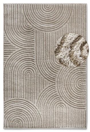 Przejdź do produktu Dywan nowoczesny 3D Elle Collection Gallery Koła beżowy 120 cm x 170 cm