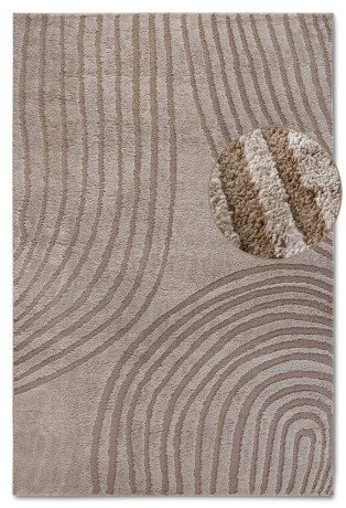 Przejdź do produktu Dywan nowoczesny 3D Elle Collection Gallery Geometria beżowy 120 cm x 170 cm  