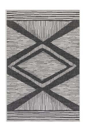 Przejdź do produktu Dywan dwustronny zewnętrzny Gemini romby czarno-kremowy 160 cm x 230 cm
