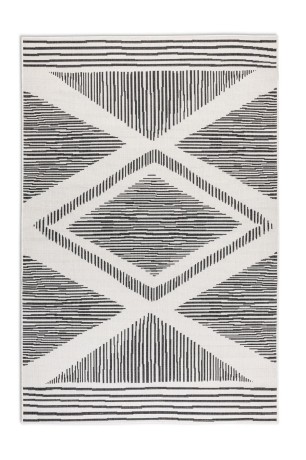 Przejdź do produktu Dywan dwustronny zewnętrzny Gemini romby czarno-kremowy 160 cm x 230 cm