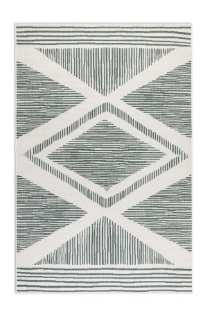 Przejdź do produktu Dywan dwustronny zewnętrzny Gemini romby zielono-kremowy 200 cm x 290 cm  