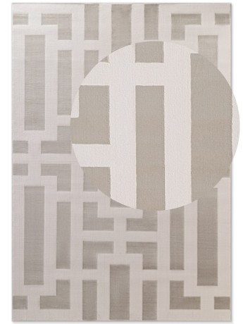 Przejdź do produktu Dywan nowoczesny Perles Geometria szaro-kremowa 160 cm x 235 cm