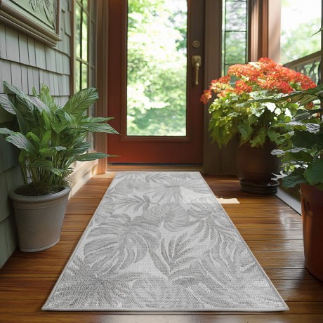 Przejdź do produktu Dywan zewnętrzny Desert Listki szary 240 cm x 340 cm