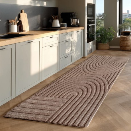 Przejdź do produktu Dywan nowoczesny 3D Pompei beżowy 80 cm x 250 cm