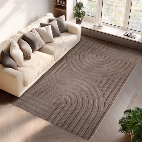 Przejdź do produktu Dywan nowoczesny 3D Pompei beżowy 240 cm x 340 cm