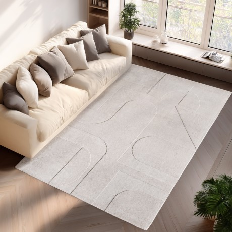 Przejdź do produktu Dywan nowoczesny 3D Pompei Geometria II kremowy 140 cm x 200 cm
