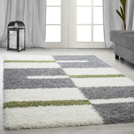 Przejdź do produktu Dywan shaggy Gala szaro-kremowo-zielony 160 cm x 230 cm