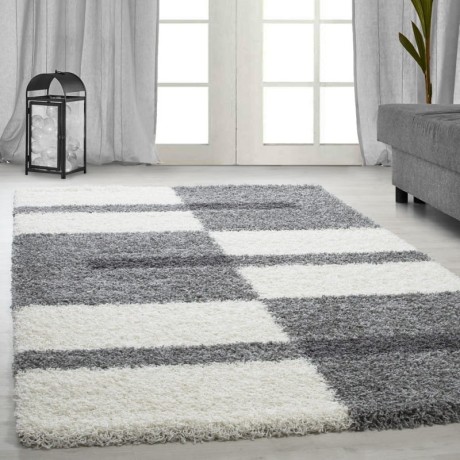 Przejdź do produktu Dywan shaggy Gala szaro-kremowy 160 cm x 230 cm 