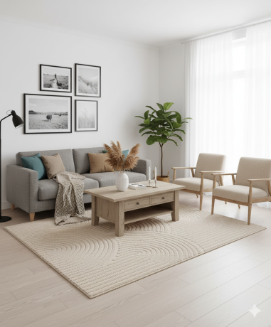 Przejdź do produktu Dywan nowoczesny 3D Arc Geometria beżowy 240 cm x 340 cm 