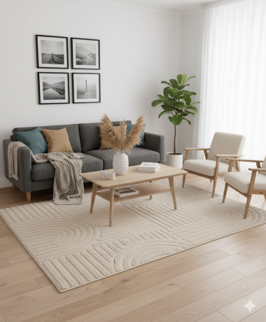 Przejdź do produktu Dywan nowoczesny 3D Arc beżowy 120 cm x 170 cm