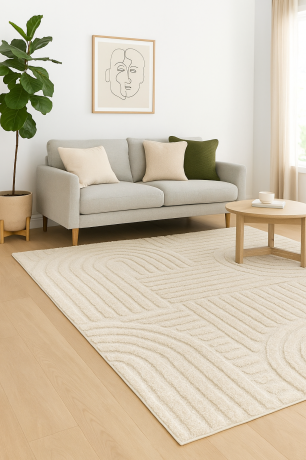 Przejdź do produktu Dywan nowoczesny 3D Arc kremowy 240 cm x 340 cm