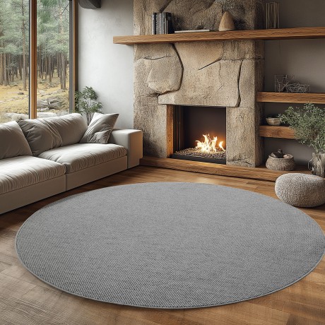 Przejdź do produktu Dywan nowoczesny Helix jednobarwny szary koło 160 cm x 160 cm