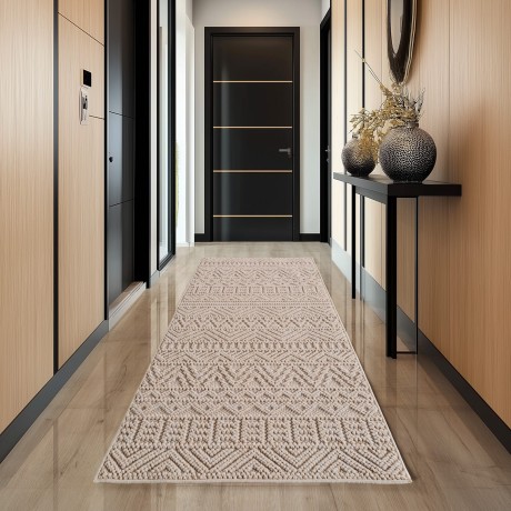 Przejdź do produktu Dywan nowoczesny Helix Boho beżowy 80 cm x 250 cm
