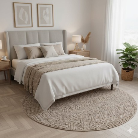 Przejdź do produktu Dywan nowoczesny Helix Boho beżowy koło 200 cm x 200 cm