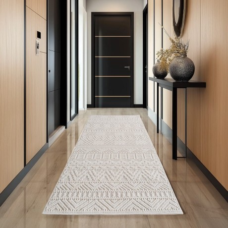 Przejdź do produktu Dywan nowoczesny Helix Boho kremowy 80 cm x 250 cm