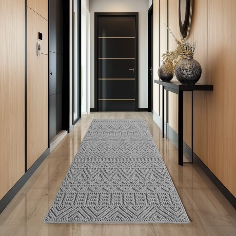 Przejdź do produktu Dywan nowoczesny Helix Boho szary  80 cm x 250 cm