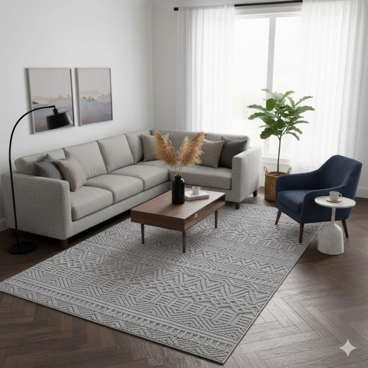 dywan-nowoczesny-3d-helix-boho-szary-aranzacja-w-salonie-z-biala-sofa-na-ciemnej-podlodze-fotelem-i-stolikiem-kawowym-w-tle-duze-okno.jpg