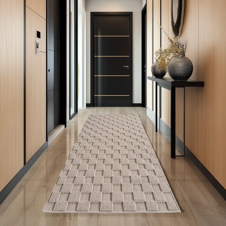 Przejdź do produktu Dywan nowoczesny Helix 3D beżowy 80 cm x 250 cm