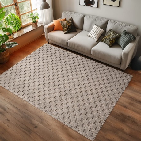 Przejdź do produktu Dywan nowoczesny Helix 3D beżowy 120 cm x 170 cm