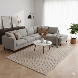 dywan-nowoczesny-3d-helix-bezowy-rzut-aranzacja-w-salonie-na-jasnej-podlodze-z-szara-sofa-stolikiem-kawowym-na-srodku-dywanu-z-duzym-oknem-w-tle.jpg