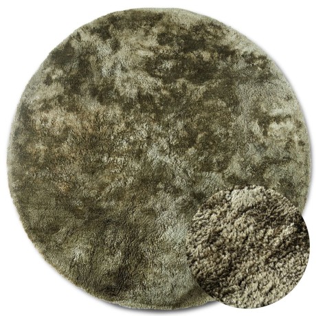 Przejdź do produktu Dywan Cosy Shaggy Zielony Elle Decoration Koło – miękki, wysoki włos 200 cm x 200 cm Certyfikat Oeko-Tex