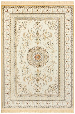 Przejdź do produktu Dywan orientalny Naveh orientalny z frędzlami Rozeta Kremowo-Beżowa 135 cm x 190 cm 