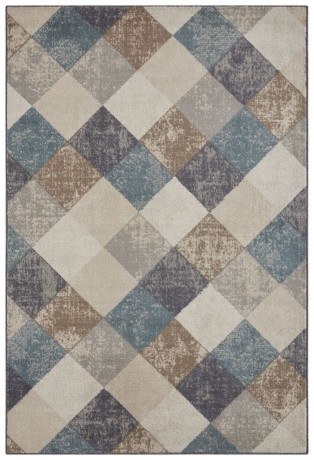 Przejdź do produktu Dywan Terrain designerski w Romby –  Beż Brąz Turkus z krótkim włosiem 80 cm x 120 cm Certyfikat Oeko-Tex