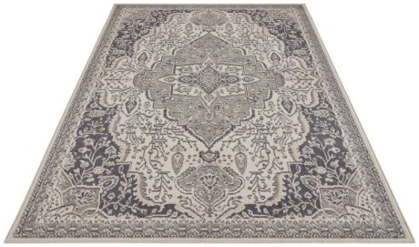 Przejdź do produktu Dywan Terrain designerski Orientalny Ornament Kremowo-Szary z krótkim włosiem 240 cm x 340 cm Certyfikat Oeko-Tex