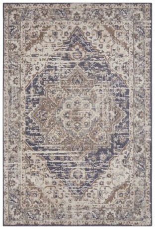 Przejdź do produktu Dywan Terrain designerski Orientalny Ornament Piaskowy Kremowo Niebieski z krótkim włosiem 120 cm x 170 cm Certyfikat Oeko-Tex