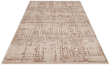 Przejdź do produktu Dywan Terrain designerski Geometryczny wzór Kremowo-Brązowy z krótkim włosiem 120 cm x 170 cm Certyfikat Oeko-Tex