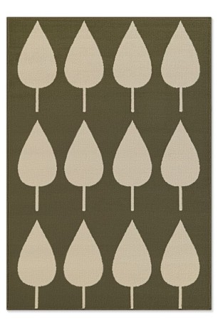 Przejdź do produktu Dywan dziecięcy Adventures – Kremowe Listki na zielonym tle 120 cm x 170 cm Atest Oeko-Tex