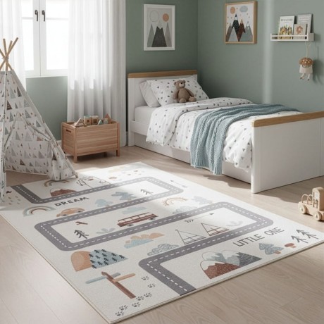 Przejdź do produktu Dywan dziecięcy Coco Miasteczko kremowe 200 cm x 290 cm